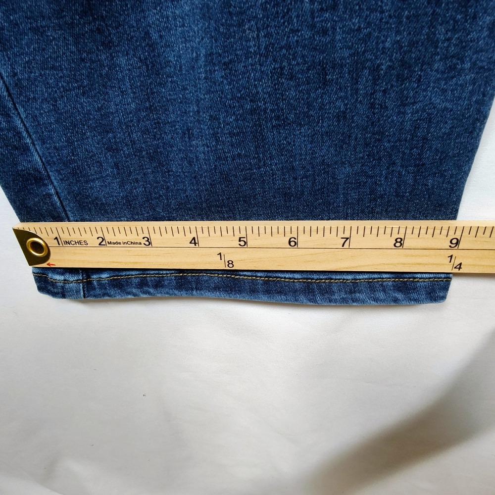 Celebrity‎ Pink Womens Mid Rise Bootcut Distressed Jeans Dark Wash Size 9/29 NWT - Picture 10 of 14